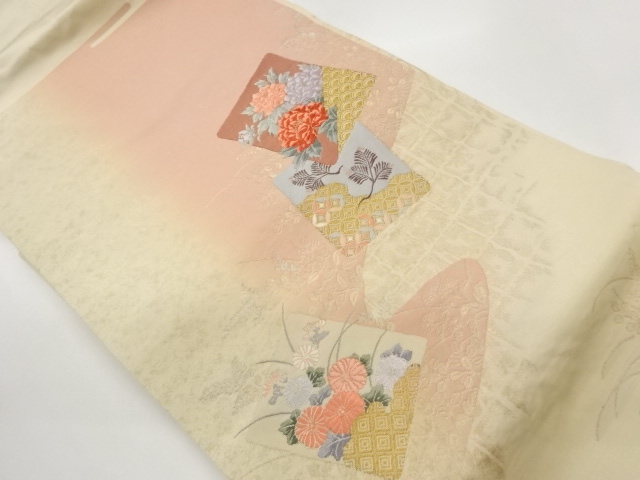 JAPANESE NAGOYA OBI / WOVEN FLORAL PLANTS